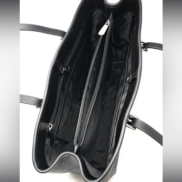 Michael Kors Jet Set PVC/Genuine Leather East/West Travel TOTE (Black) - Picture 3 of 14